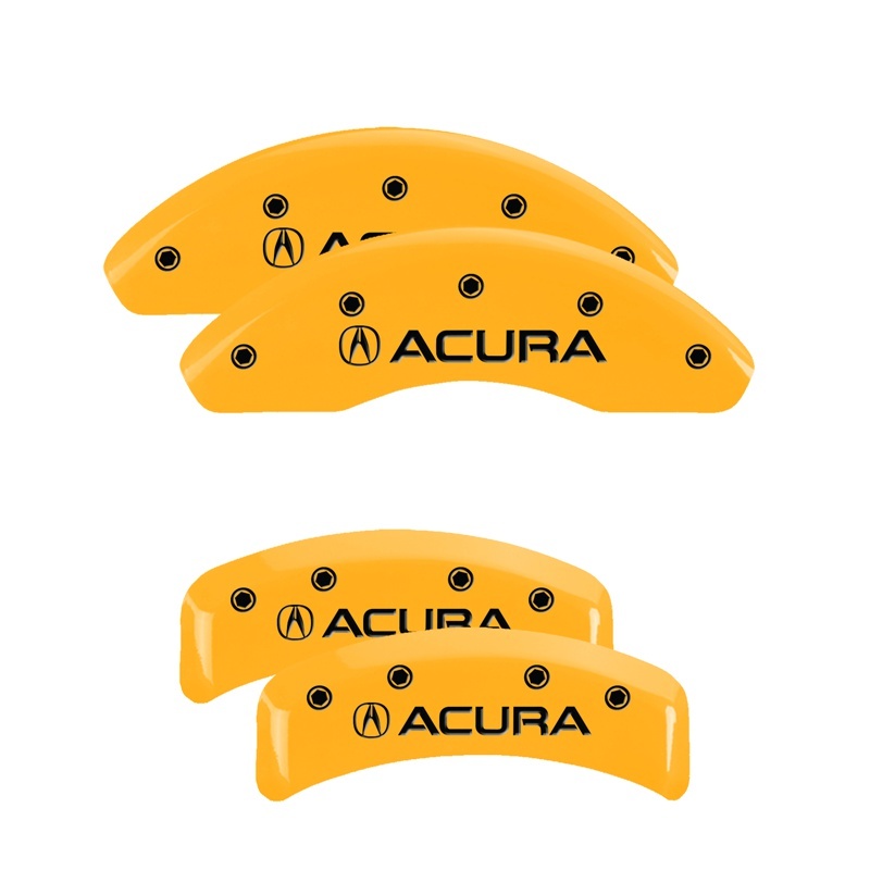 MGP 4 Caliper Covers Engraved Front & Rear Acura Yellow Finish Black Char 2001 Acura TL thumbnail 6