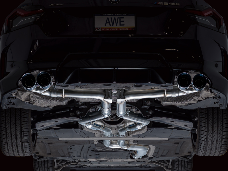 AWE Tuning 22-26 BMW M240i (G42) Track Edition Exhaust - Chrome Silver Tips thumbnail 6