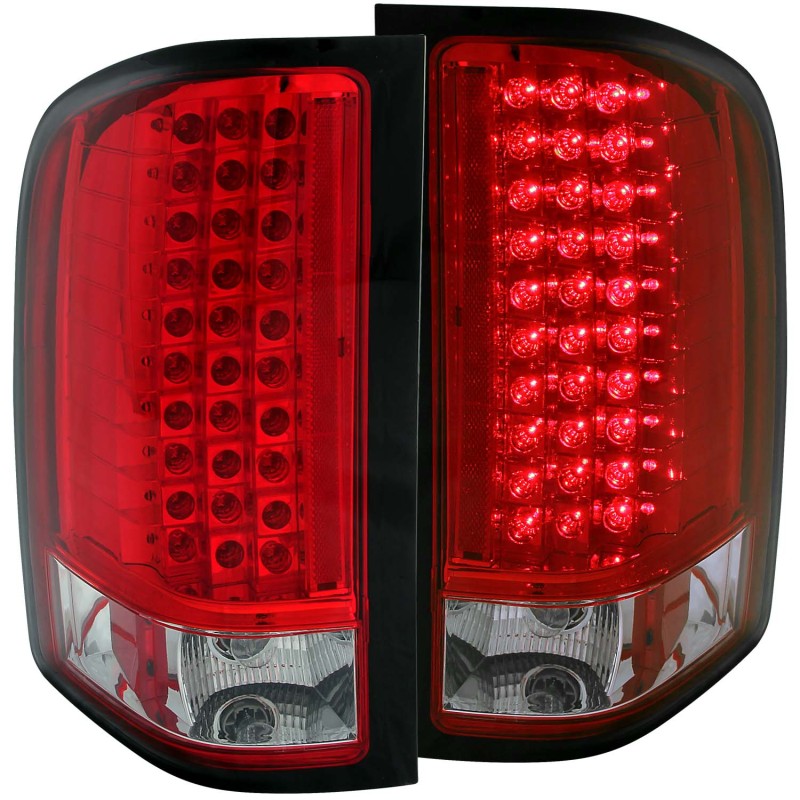 ANZO 2007-2013 Chevrolet Silverado 1500 LED Taillights Red/Clear thumbnail 4