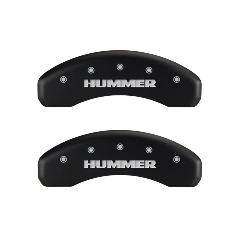 MGP 4 Caliper Covers Engraved Front & Rear Hummer Red finish silver ch thumbnail 5