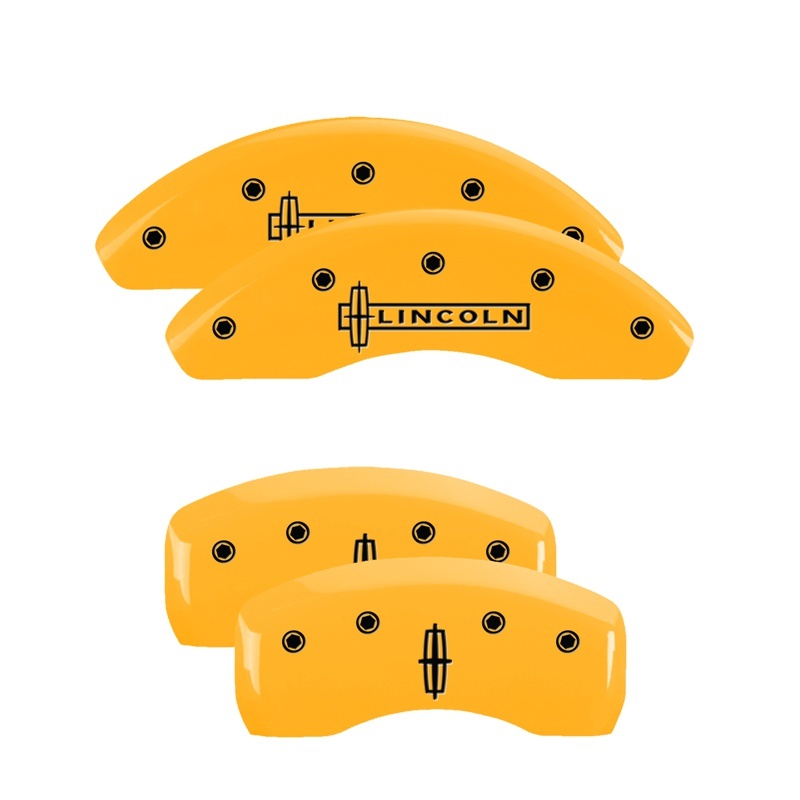 MGP 4 Caliper Covers Engraved Front Lincoln Rear Star Logo Yellow Finish Black Char 2011 Lincoln MKZ thumbnail 6