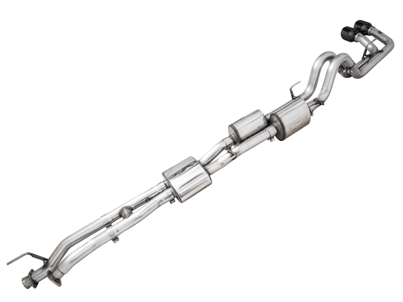 AWE Tuning 16-22 Toyota Tacoma 0FG Cat-Back Exhaust w/ BashGuard - Dual Diamond Black Tips thumbnail 2