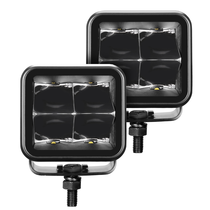 Go Rhino Xplor Blackout Series Cube LED Spot Light Kit (Surface/Threaded Stud Mnt) 3x3 - Blk (Pair) thumbnail 2
