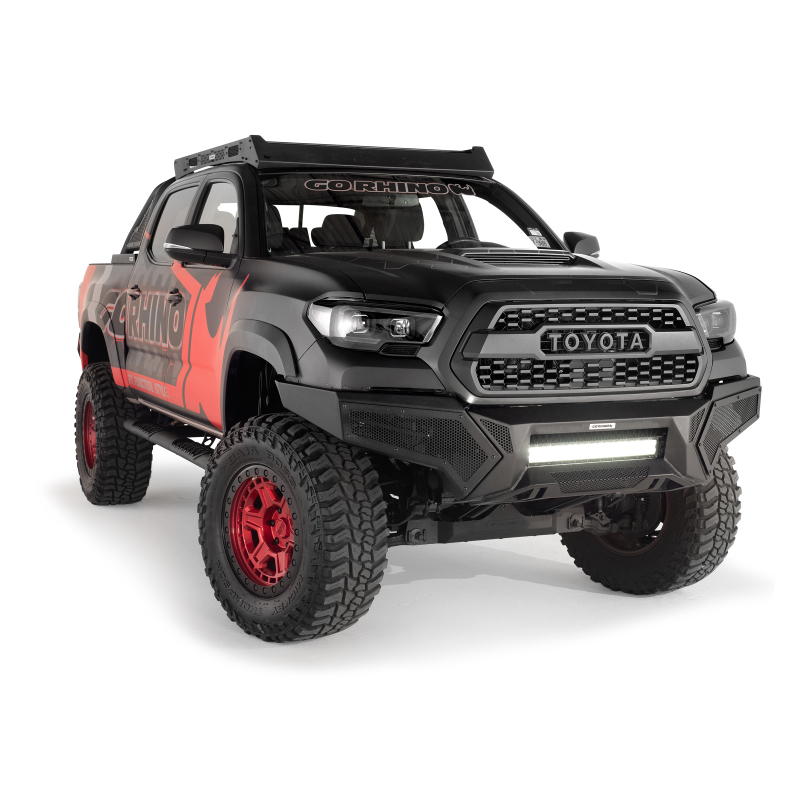 Go Rhino 16-21 Tacoma Element Front Bumper w/ Power Actuated Hide-away Light Bar Mount Tex Black thumbnail 9