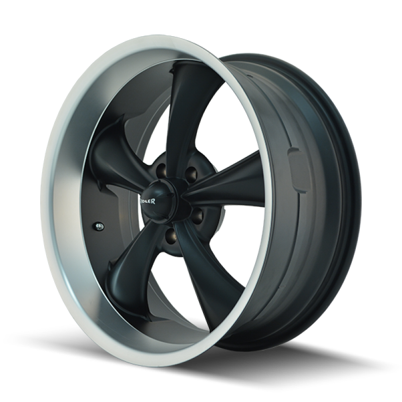 Ridler 695 20x8.5 / 5x120.65 BP / 0mm Offset / 83.82mm Hub Matte Black Machined Wheel