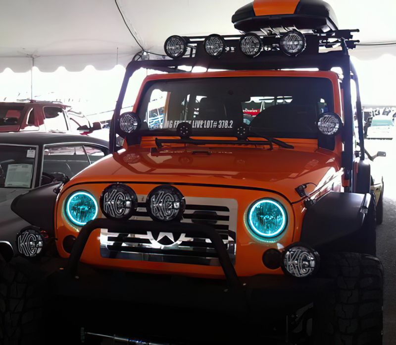 Oracle Jeep Wrangler JK 07-17 LED Waterproof Halo Kit - ColorSHIFT w/ Simple Controller thumbnail 7