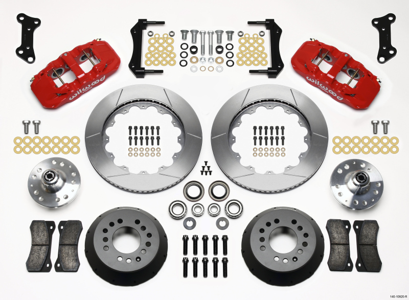Wilwood AERO6 Front Hub Kit 14.00 Red 67-69 Camaro 64-72 Nova Chevelle