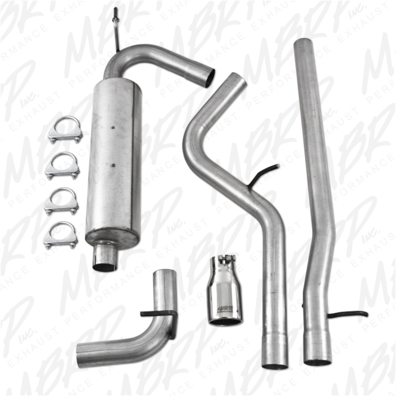 MBRP 2007-2009 Jeep Wrangler 4dr 3.8L V6 Cat Back Single thumbnail 4