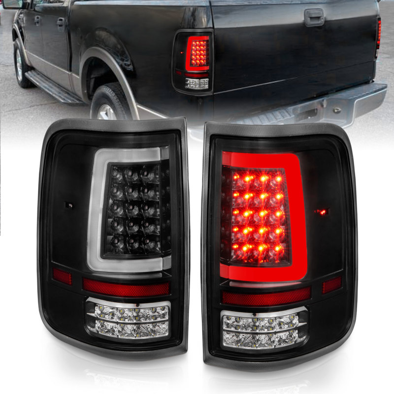 ANZO 2004-2006 Ford F-150 LED Tail Lights w/ Light Bar Black Housing Clear Lens thumbnail 7