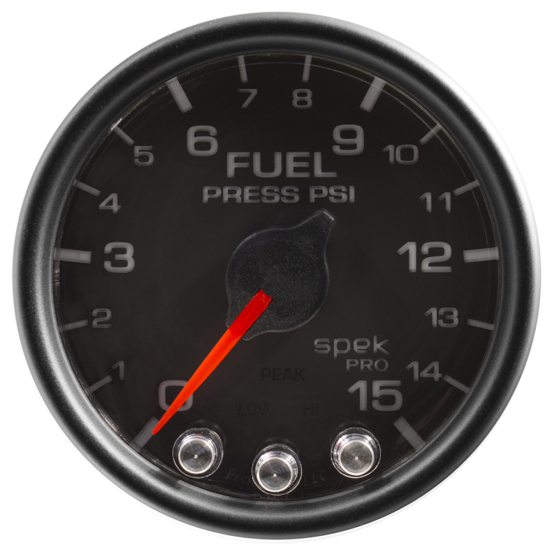 Autometer Spek-Pro Gauge Fuel Press 2 1/16in 15psi Stepper Motor W/Peak & Warn Blk/Blk thumbnail 7