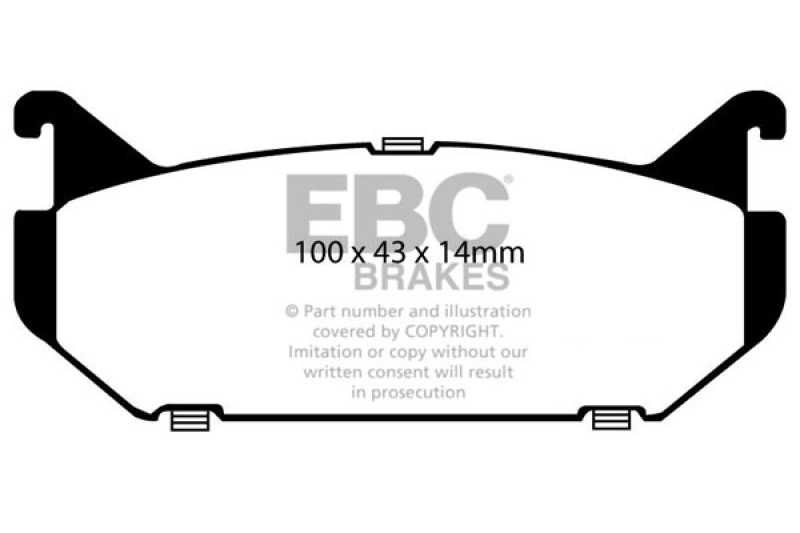 EBC 93-97 Ford Probe 2.0 16v Yellowstuff Rear Brake Pads thumbnail 5