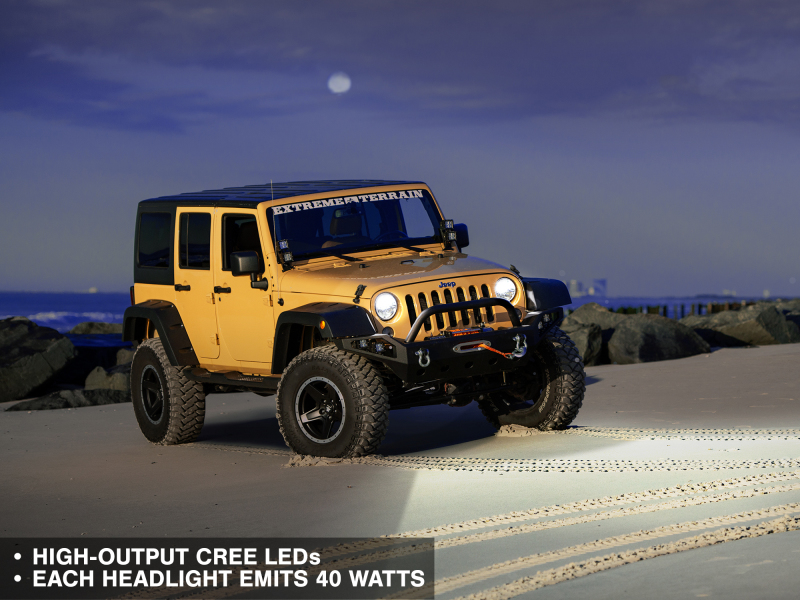 Raxiom 97-18 Jeep Wrangler TJ/JK Axial Series LED Headlights- Black Housing (Clear Lens) thumbnail 7