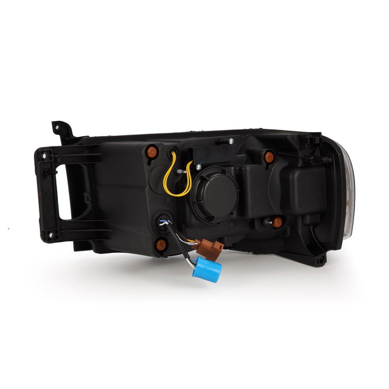 AlphaRex 02-05 Dodge Ram 1500 PRO-Series Projector Headlights Plank Style Alpha Black w/Seq Signal thumbnail 5