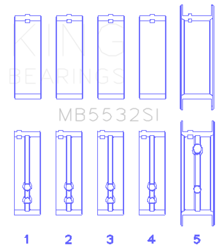 King Engine Bearings Chevrolet 151/153 (Size STD) Main Bearing Set thumbnail 7