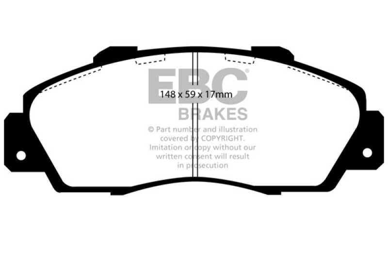 EBC 97 Acura CL 3.0 Redstuff Front Brake Pads thumbnail 4