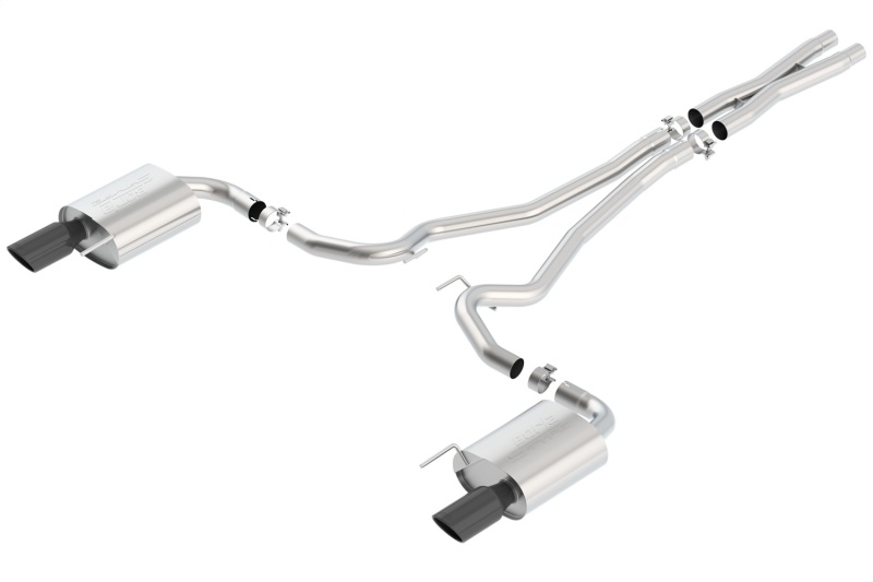 Borla S-Type Cat-Back 15-17 Ford Mustang GT 5.0L V8 MT/AT 2.5in pipe 4in tip (Black Chrome) thumbnail 6