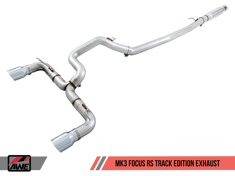 AWE Tuning Ford Focus RS Track Edition Cat-Back Exhaust - Diamond Black Tips thumbnail 4