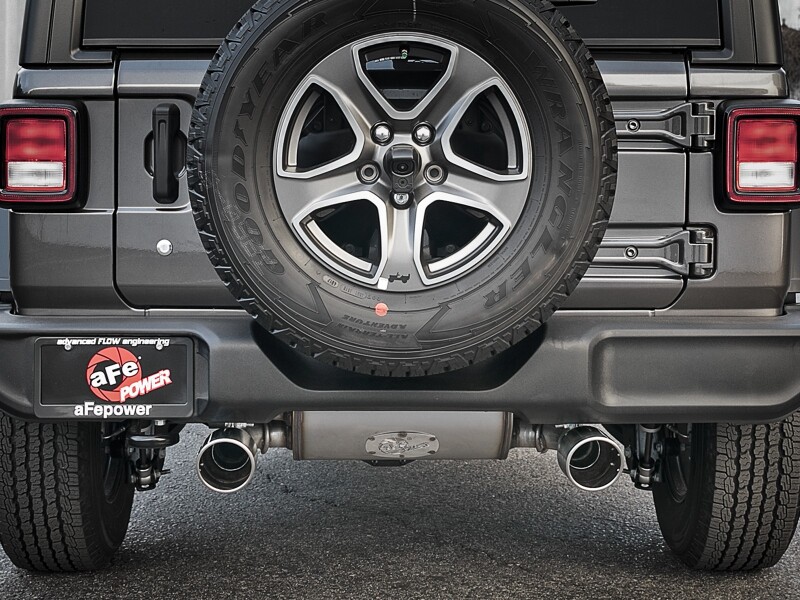 aFe Rebel Series 409 Stainless Steel Cat-Back Exhaust 18-21 Jeep Wrangler JL 2.0L (t) - Polished Tip thumbnail 9
