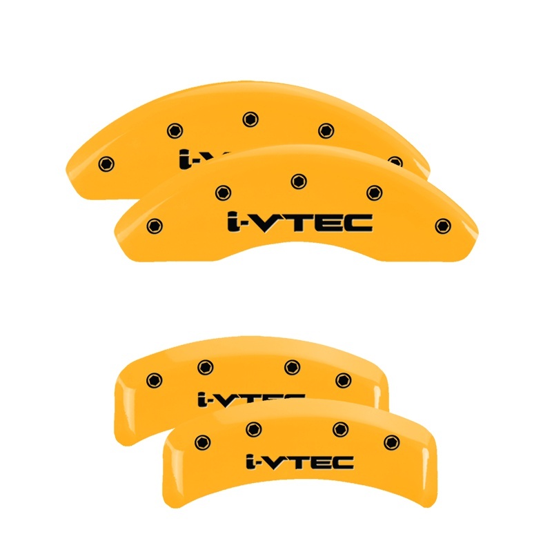 MGP 4 Caliper Covers Engraved Front & Rear i-Vtec Yellow finish black ch thumbnail 7