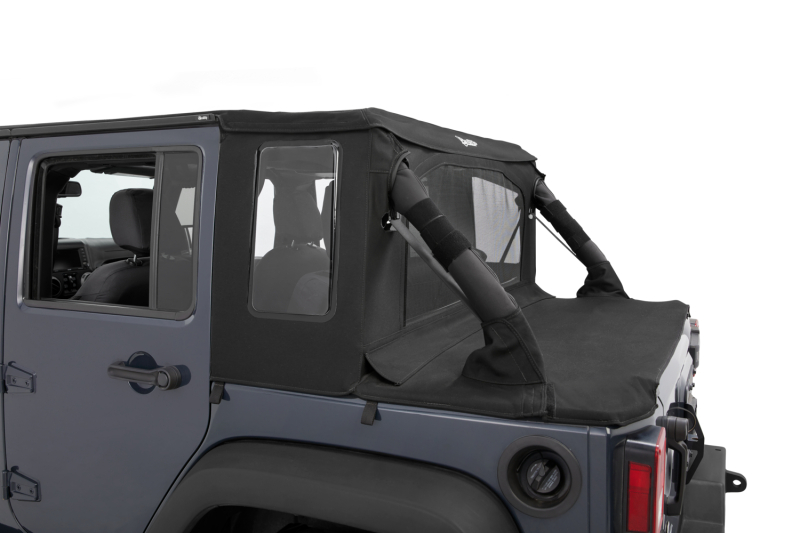 Bestop 07-18 Jeep Wrangler JK 4-Door Halftop Soft Top (Black Diamond) thumbnail 5