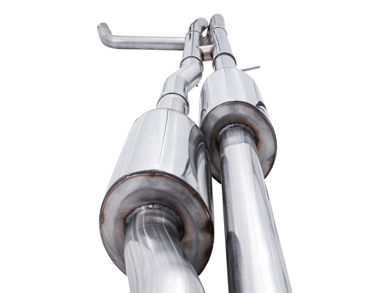 AWE Tuning 4th Gen GM 1500 6.2L 0FG Cat-Back Split Rear Exit (w/ Bumper Cutouts) - Quad Diamond Tips thumbnail 4