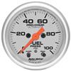 Autometer Ultra-Lite 52mm 0-100 PSI Fuel Pressure w/ Peak Memory Warning Gauge thumbnail 6