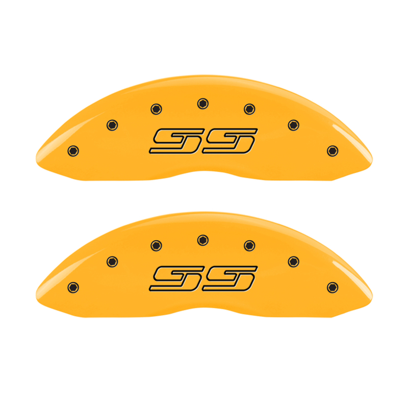 MGP 4 Caliper Covers Engraved F & R Avalanche SS Yellow Finish Blk Char 2008 Chevy Express 2500 thumbnail 5