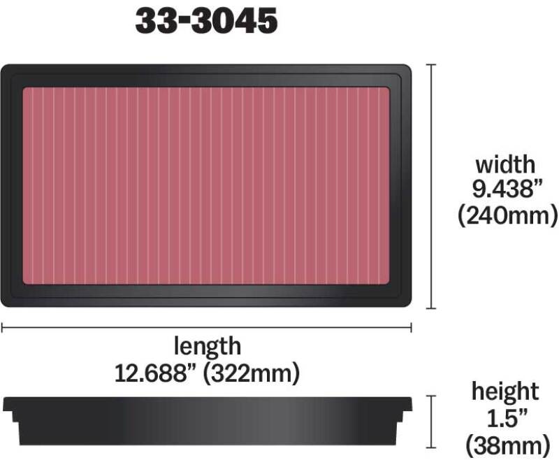K&N 2016 TOYOTA HILUX REVO 2.8L L4 DSL Drop In Air Filter thumbnail 8