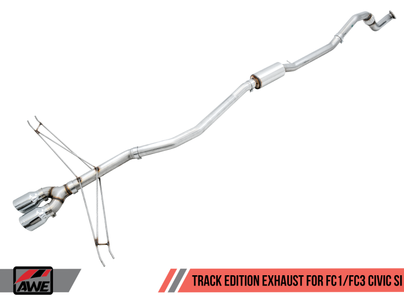 AWE Tuning 2016+ Honda Civic Si Track Edition Exhaust w/Front Pipe & Triple Chrome Silver Tips thumbnail 8