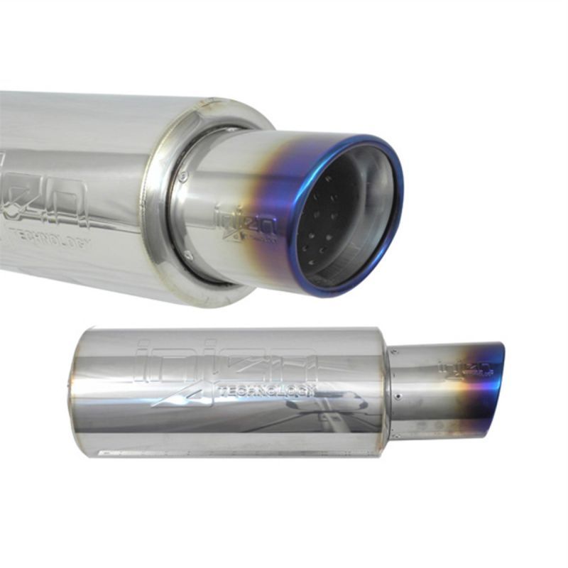 Injen 2 3/8 Universal Muffler w/Titanium burnt rolled Tip and stainless steel resonated inner wall thumbnail 5
