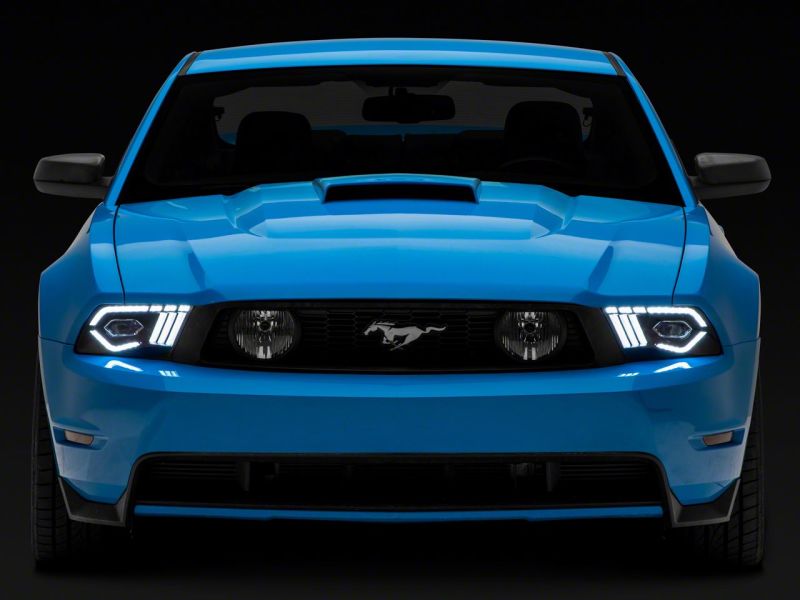 Raxiom 10-12 Ford Mustang w/ Factory Halogen LED Projector Headlights- Black Housing (Clear Lens) thumbnail 3