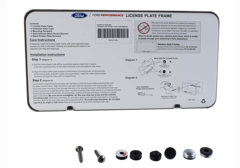 Ford Racing Slim License Plate Frame - Brushed Stainless Steel thumbnail 6