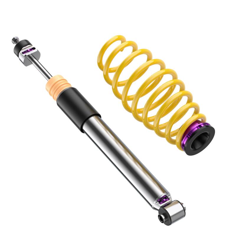 KW Variant 3 Coilover Kits 352100AD Kits, 3, 0.8 - 2.0 in. Lowered Front, 0.8 - 1.8 in. Lowered Rear, Shocks, Yellow Powdercoated Springs, Audi, Kit thumbnail 5