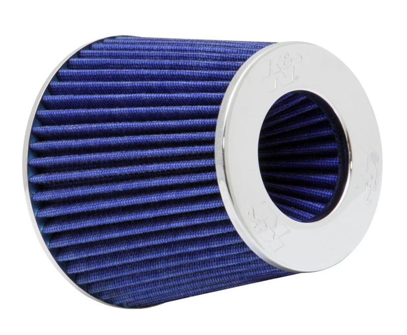 K&N Universal Chrome Filter Multi Lingual 6in Od B X 5.5in H W/4in 3-1/2in 3in Dia Flg in v Top