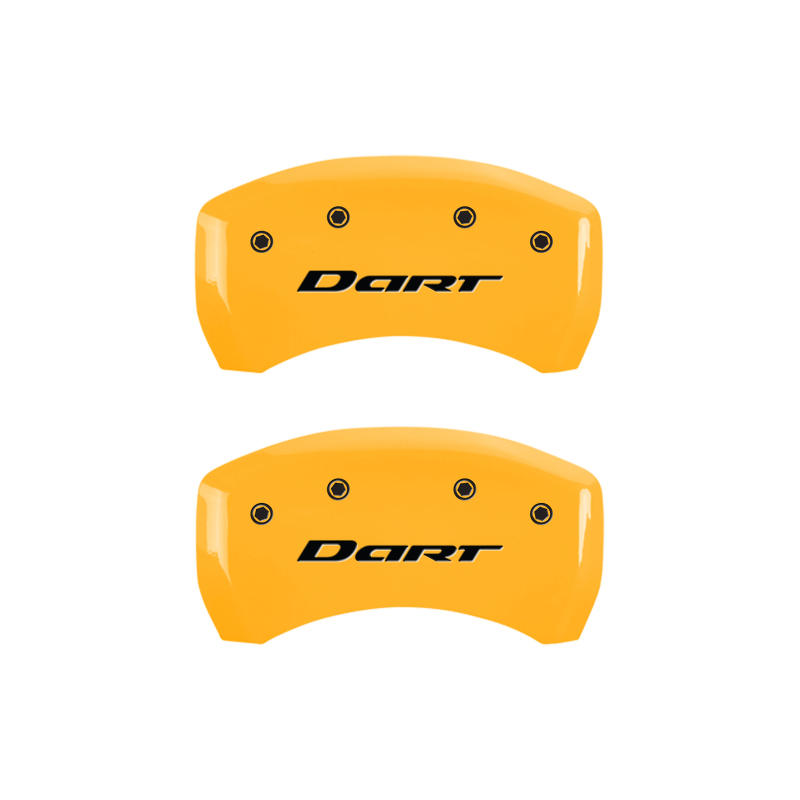MGP 4 Caliper Covers Engraved Front & Rear With out stripes/Dart Yellow finish black ch thumbnail 9