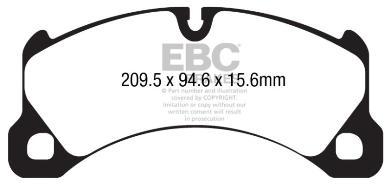 EBC 10+ Porsche Cayenne 3.6 Yellowstuff Front Brake Pads thumbnail 7