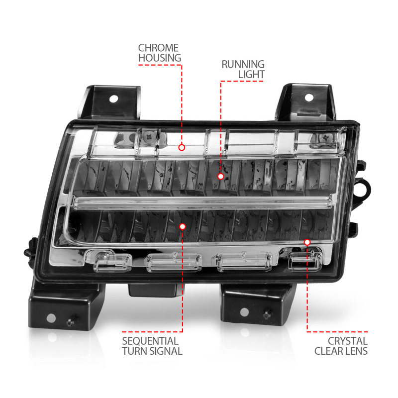 2018-2021 Jeep Wrangler LED Side Markers Chrome Housing Clear Lens w/ Sequential Signal - Image 11
