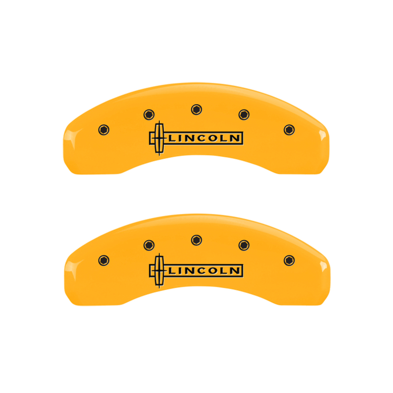 MGP 4 Caliper Covers Engraved Front & Rear Lincoln Yellow Finish Black Char 2003 Lincoln Town Car thumbnail 9