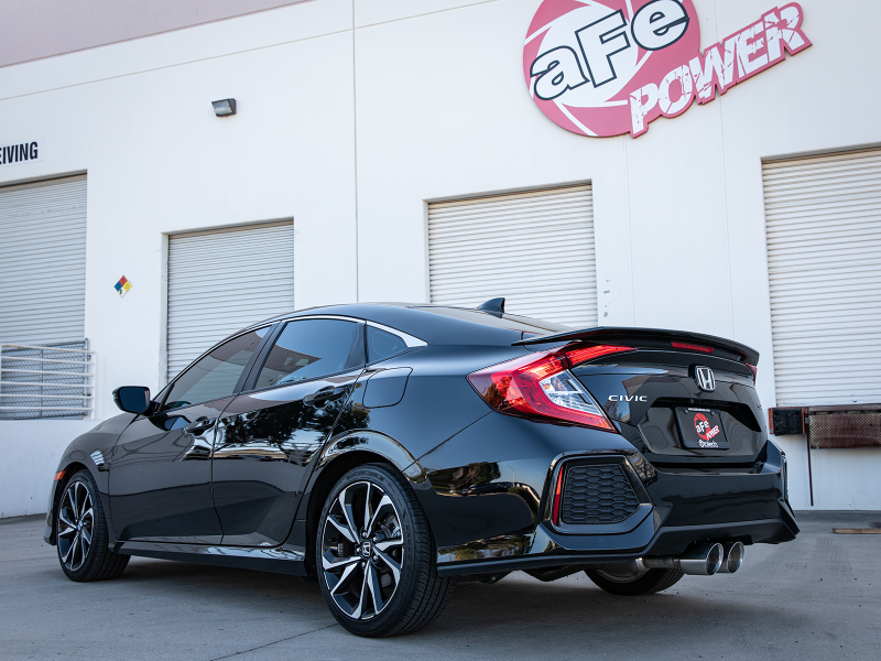 aFe Takeda 2.5in 304SS Cat-Back Exhaust System w/ Polished Tips 17-20 Honda Civic Si Sedan I4 1.5L thumbnail 7