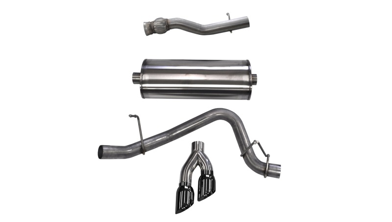 Corsa 2015-2020 GMC Yukon Denali XL 6.2L V8 3in Cat-Back Single Side Exit Twin 4in Black Tips thumbnail 2