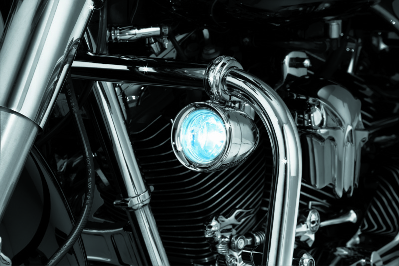 Kuryakyn Engine Guard Mounted Driving Lights 5019 Lights, Clear, Bullet, Chrome, Steel, Pair thumbnail 5