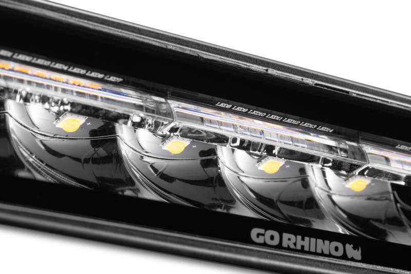 Go Rhino Xplor Blackout Combo Series Sixline LED Spot Lights w/Amber (Surface Mount) - Blk (Pair) thumbnail 7