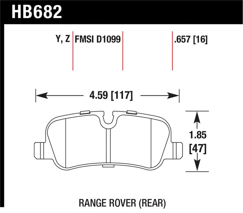 Hawk 05-09 Range Rover LR3 D1099 LTS Street Rear Brake Pads
