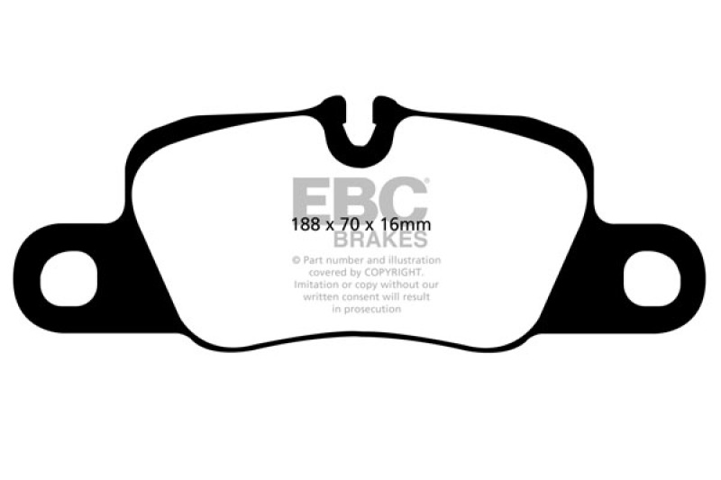 EBC 12-15 Porsche 911 (991) (Cast Iron Rotor only) 3.8 Carrera S Redstuff Rear Brake Pads thumbnail 5