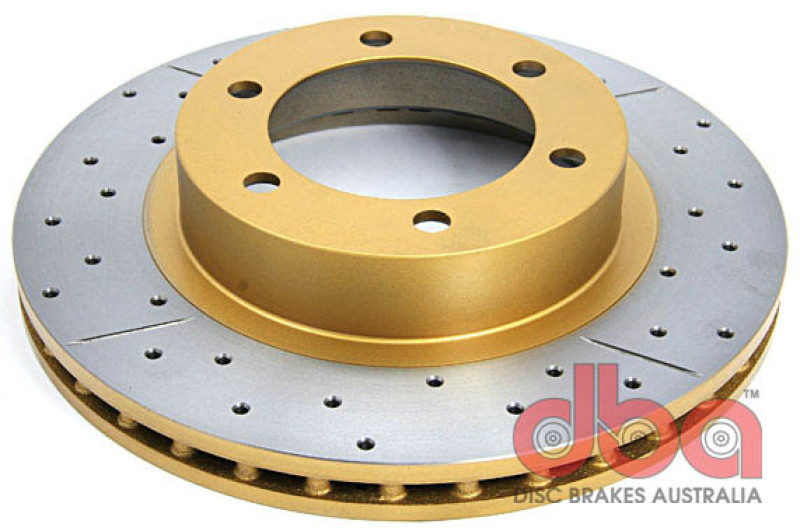 DBA Street Series X-Gold Disc Brake Rotors DBA2716X Rotor, Cross-Drilled, Slotted, X-Gold, Uni-Directional, Lexus, Toyota, Front, Each thumbnail 8
