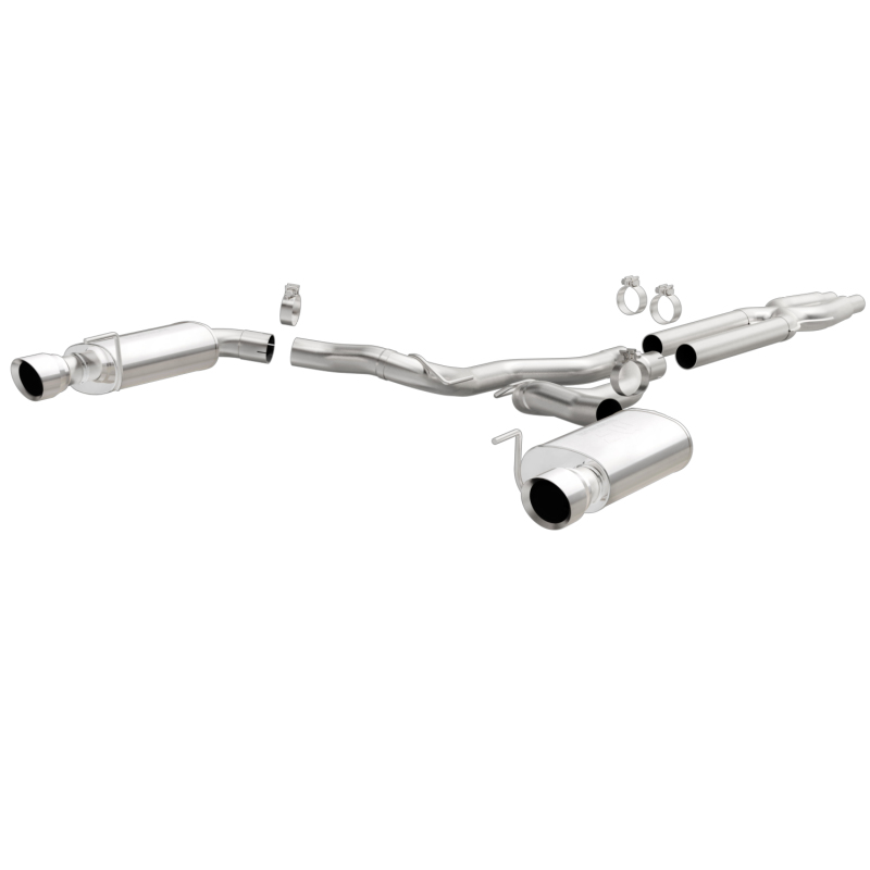 MagnaFlow Cat Back, SS, 3in, Street, Dual Split Polished 4.5in Tips 2015 Ford Mustang GT V8 5.0L thumbnail 3