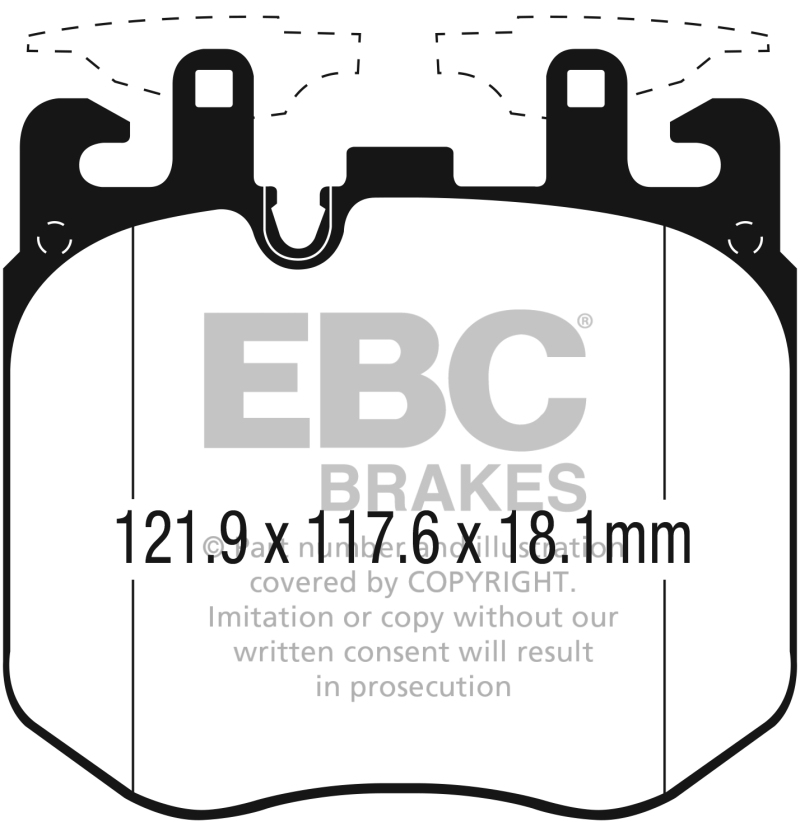 EBC 2017+ BMW (Alpina) B7 xDrive 4.4L Twin Turbo Yellowstuff Front Brake Pads thumbnail 2