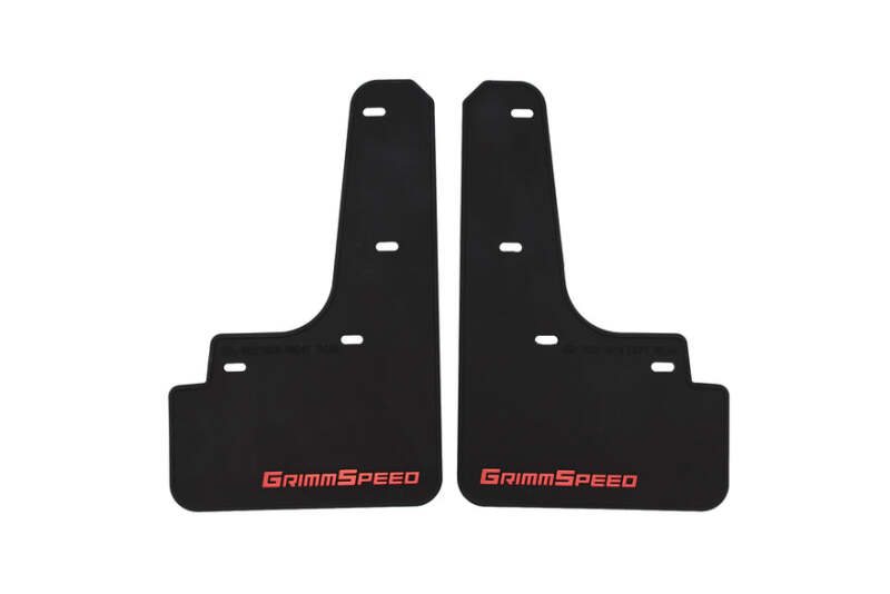 Grimmspeed 22-25 Subaru WRX Mudflaps - Black w/ Red Lettering