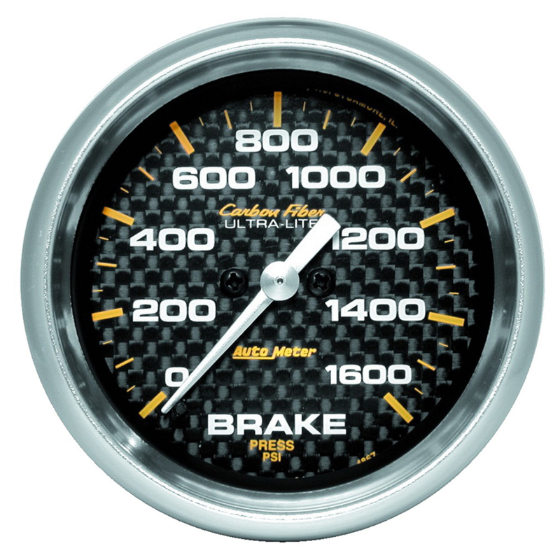 AutoMeter Gauge Brake Pressure 2- 5/8in 1600PSI Digital Stepper Motor - Carbon Fiber thumbnail 2