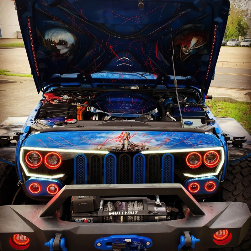 Oracle Vector Jeep Wrangler JK Grille Halo Kit - ColorSHIFT thumbnail 6